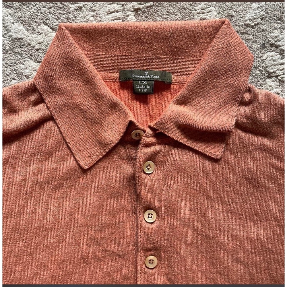 Zegna Long Sleeve Polo Made in Italy Large